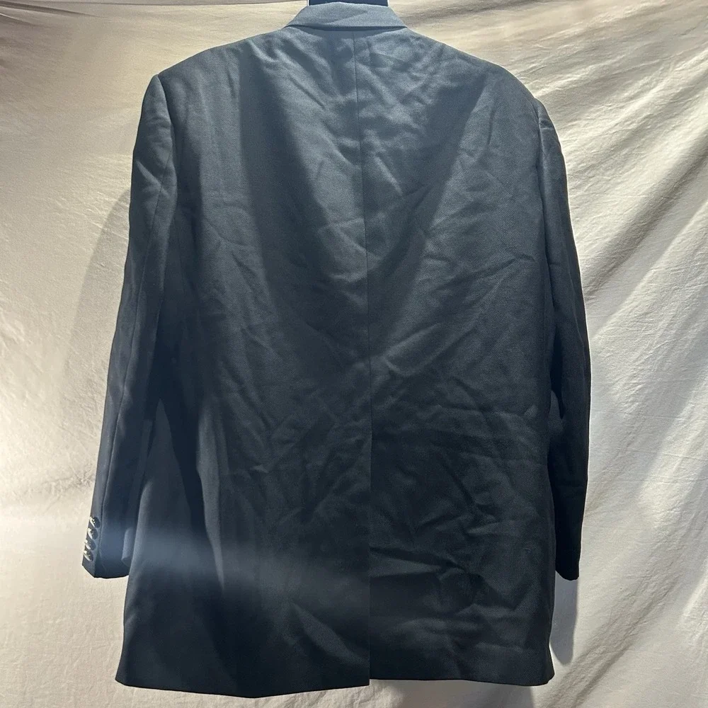 Vintage Christian Dior Mens 46L Black Blazer Sport Coat Big & Tall Suit Jacket